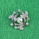 Brooch  STYLISED CIRCLE WITH BUTTERFLIES, RHINESTONES AND PEARLS (6681)