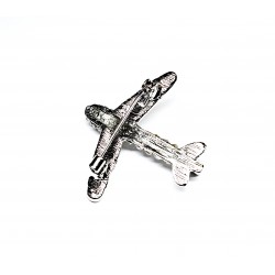 Airplane-shaped brooch decorated with transparent stones (6698)