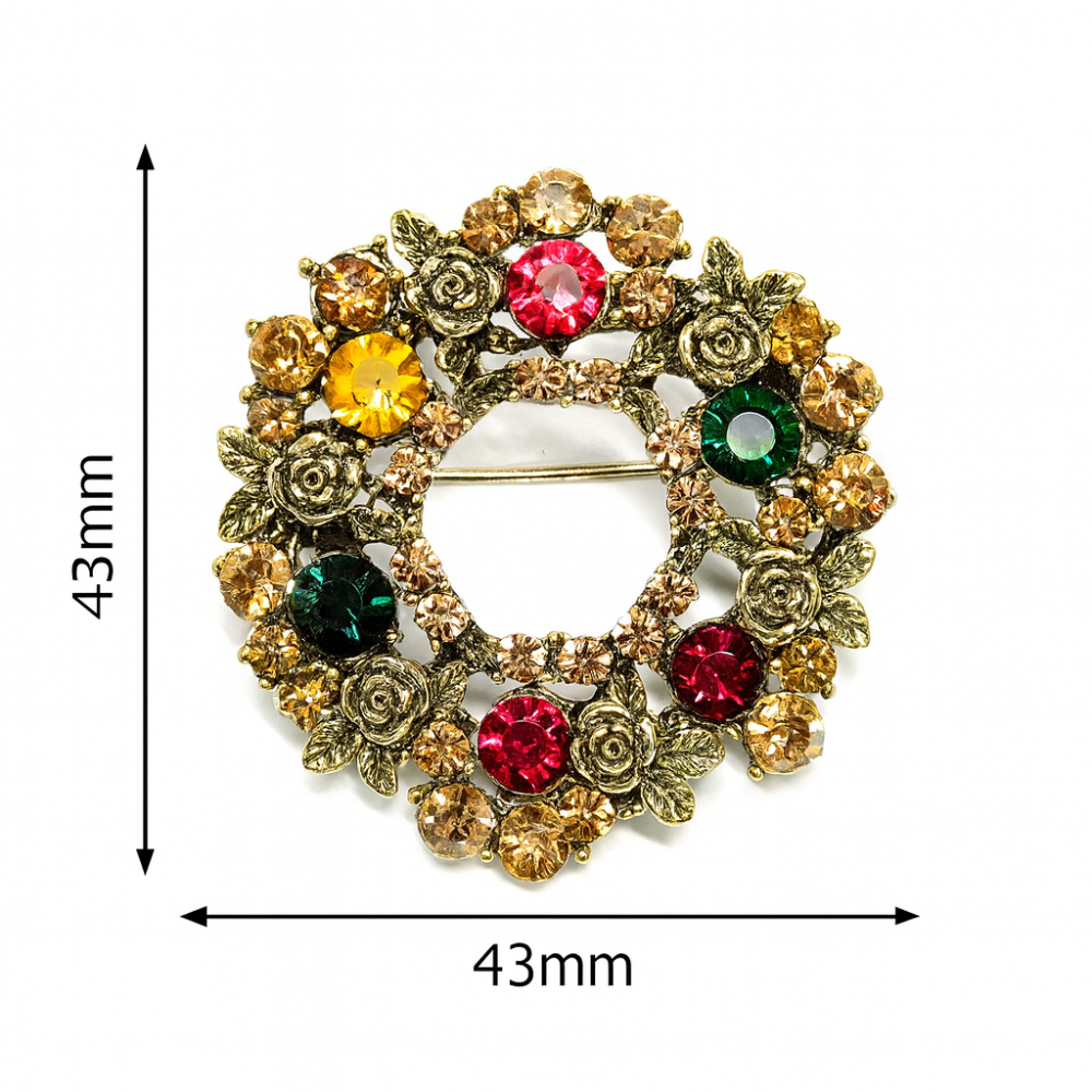 Flower Wreath Brooch (6713)