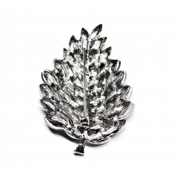 Black Crystal Leaf Brooch (6715)