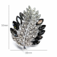 Black Crystal Leaf Brooch (6715)