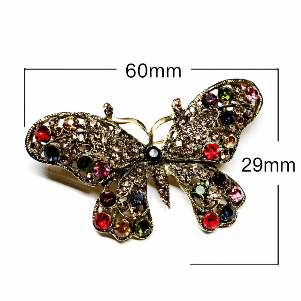 Rainbow Butterfly Brooch (6724)