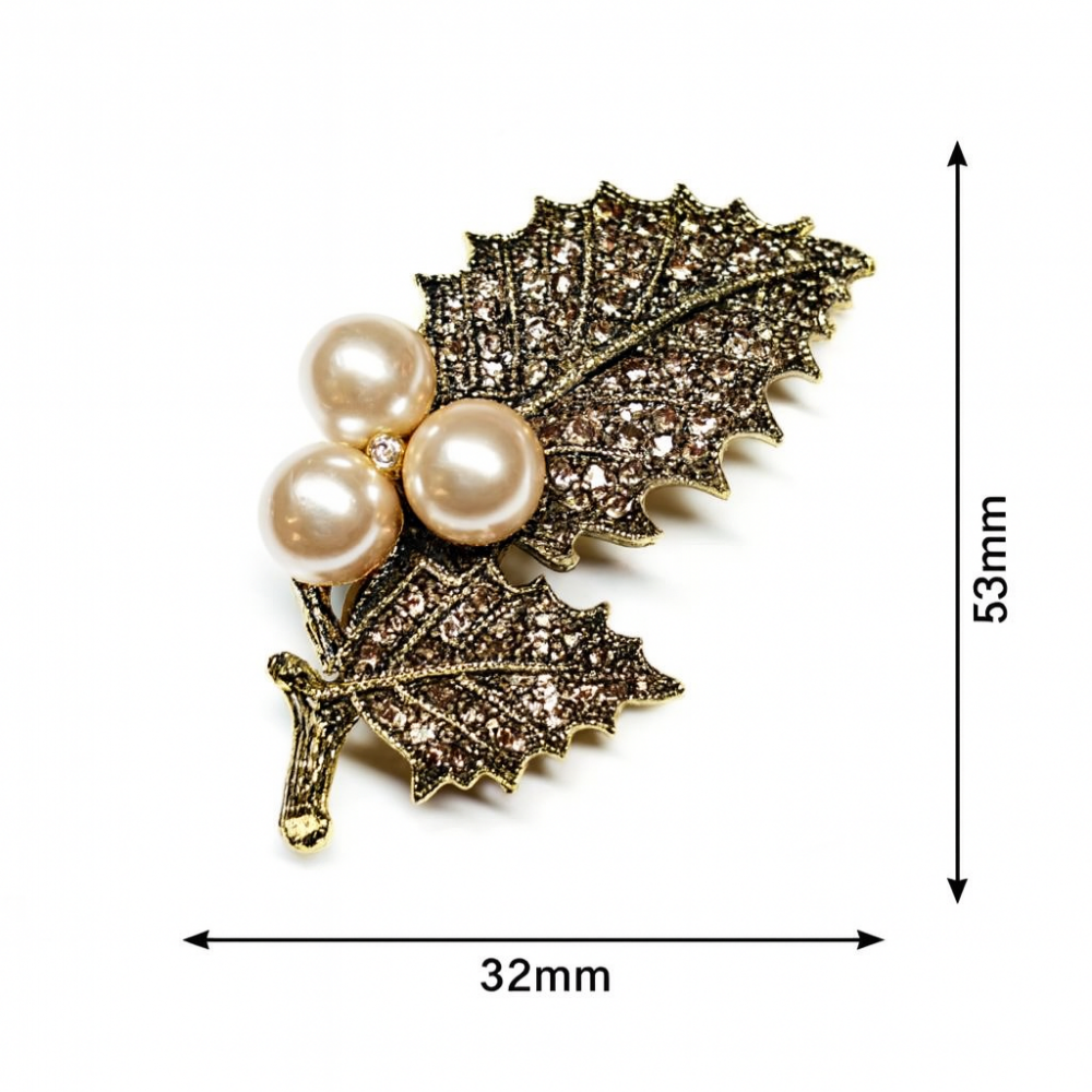  Brooch ‘Golden Branch with Pearls’ (6727)
