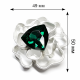 Brooch ‘Silver Rose with Emerald’ (6739)