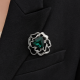 Brooch ‘Silver Rose with Emerald’ (6739)