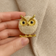 Owl brooch with pearl inserts (6780)