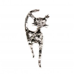  BROOCH. STYLISED CAT WITH RHINESTONES (6810)