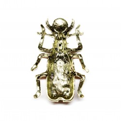  BROOCH. STYLISED SCARAB WITH ENAMEL AND RHINESTONES (6812)