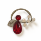 Brooch red drop (6895)