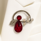 Brooch red drop (6895)