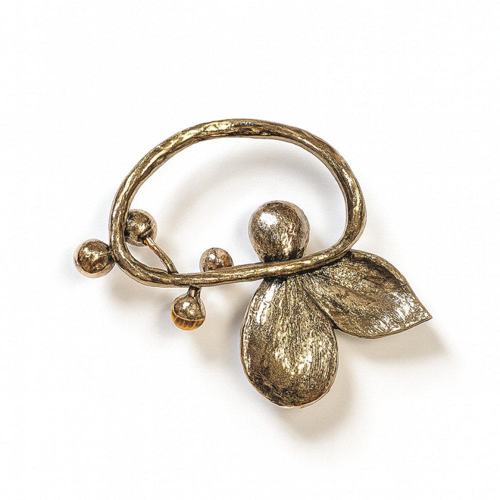 Brooch red drop (6895)