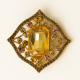 Brooch gold stained glass (6896)