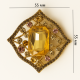 Brooch gold stained glass (6896)