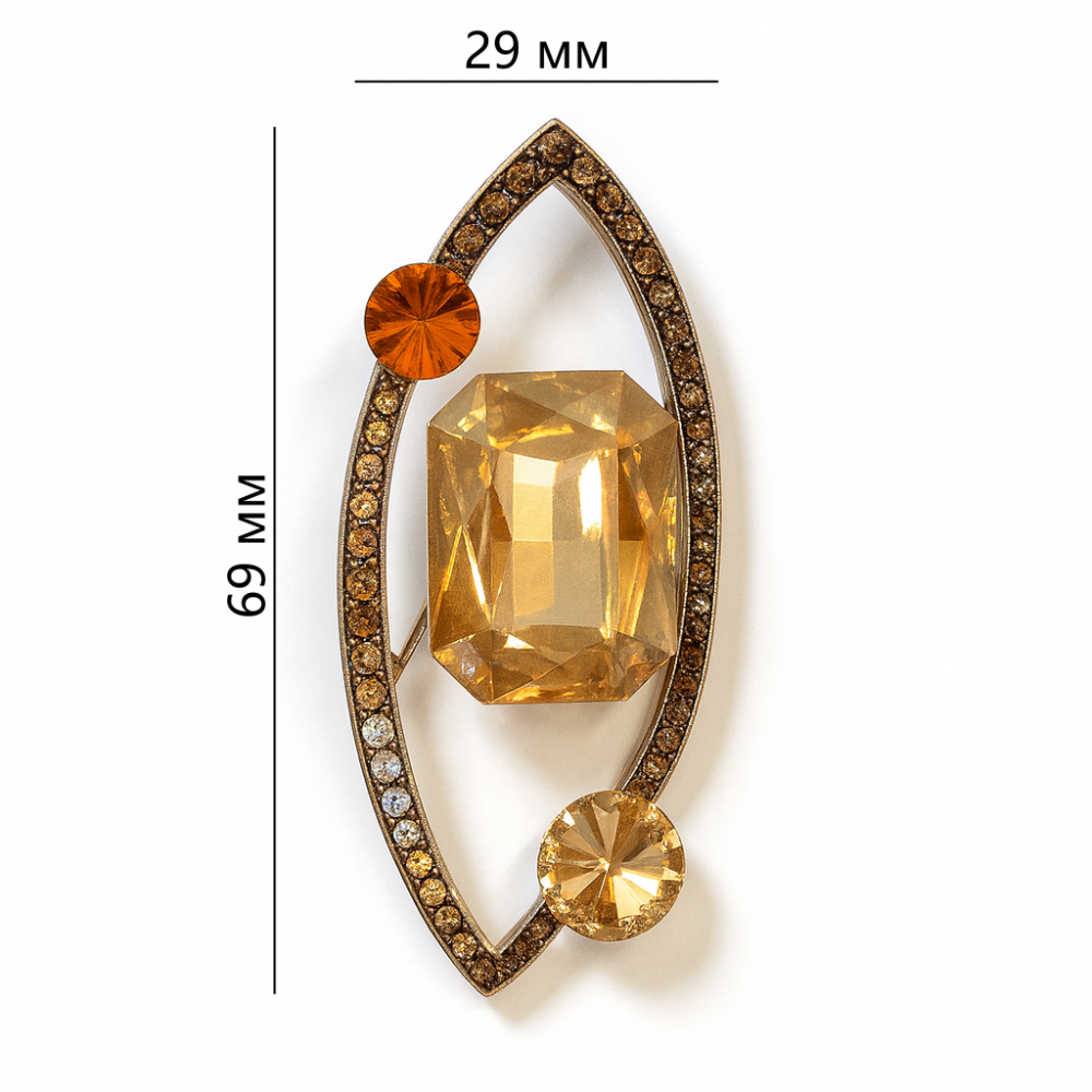Brooch with yellow stone (6898)