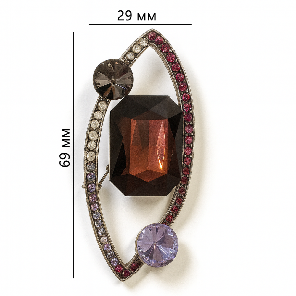 Brooch with burgundy stone (6900)