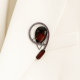 Brooch with burgundy stone (6902)