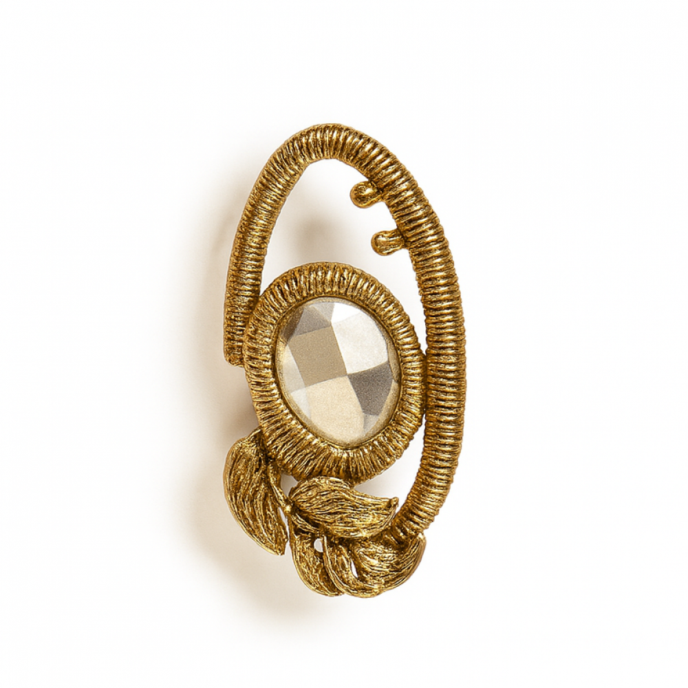 Brooch with yellow stone (6903)