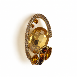 Brooch with yellow stone (6903)