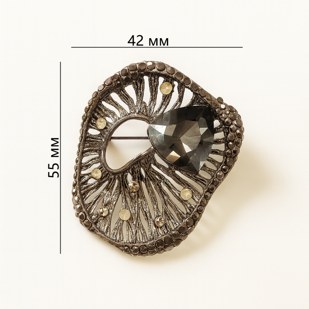 Brooch with black stone (6904)