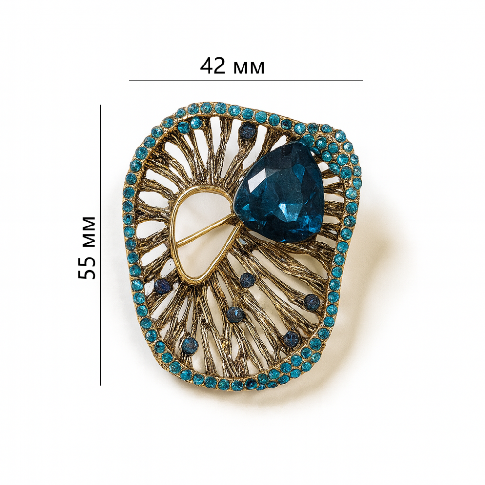 Brooch with blue stone (6905)