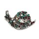 Bright brooch in the shape of a snail, decorated with multicoloured rhinestones (6553)