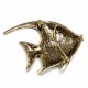 Stylish fish-shaped brooch decorated with sparkling green rhinestones of various shades. (6502)