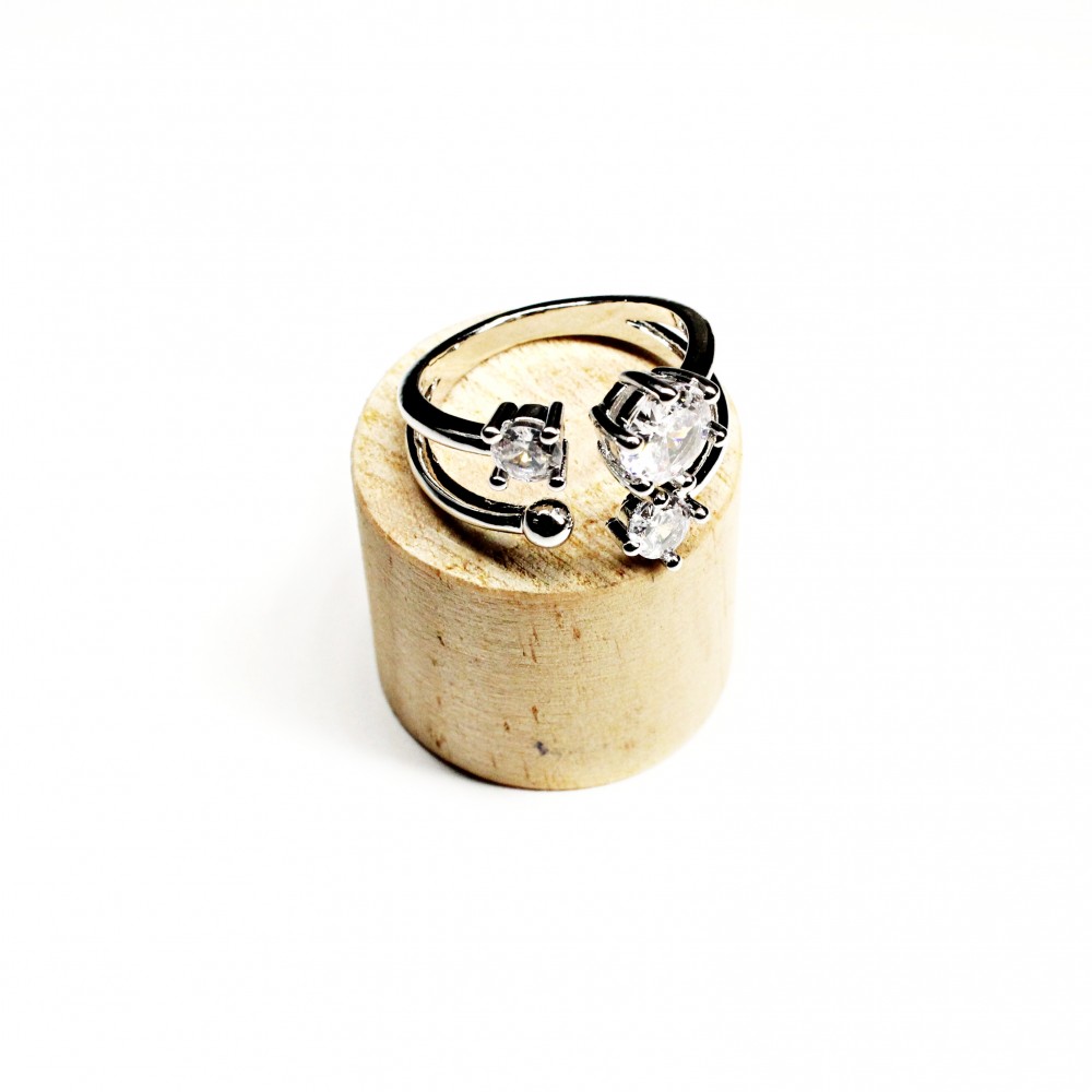 Adjustable ring with zircons Lux (F90L1112) 