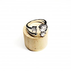 Adjustable ring with zircons Lux (F90L1112) 