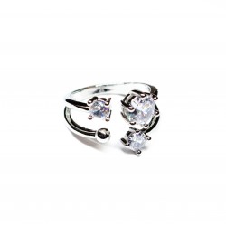 Adjustable ring with zircons Lux (F90L1112) 