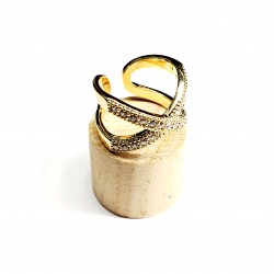 Adjustable ring with zircons Lux (F90L3108) 