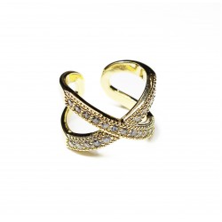 Adjustable ring with zircons Lux (F90L3108) 