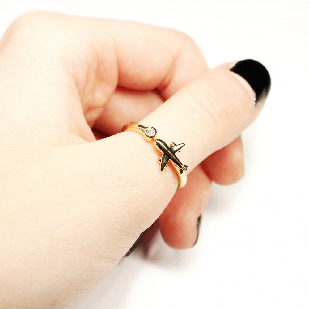 Adjustable ring with zircons Lux (F90L4101) 