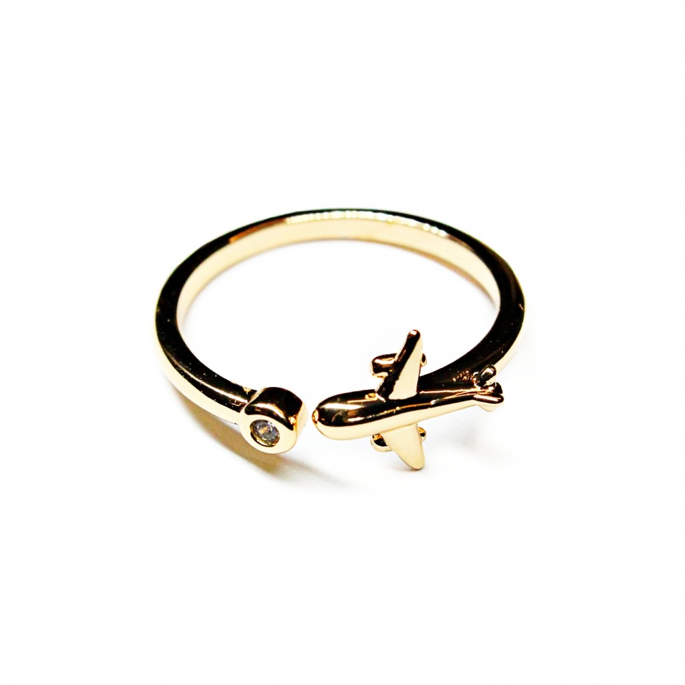 Adjustable ring with zircons Lux (F90L4101) 