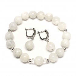 Set Moonstone/Rock crystal + gift box (62200)