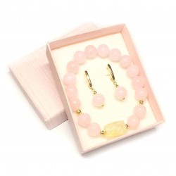 Set Rose quartz/Citrine + gift box (63200)