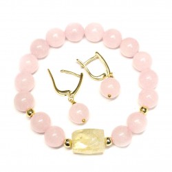 Set Rose quartz/Citrine + gift box (63200)