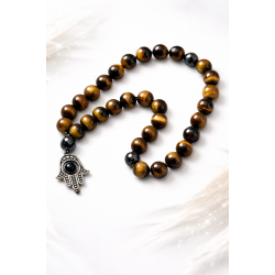 Prayer beads made of Tiger's Eye and Hematite