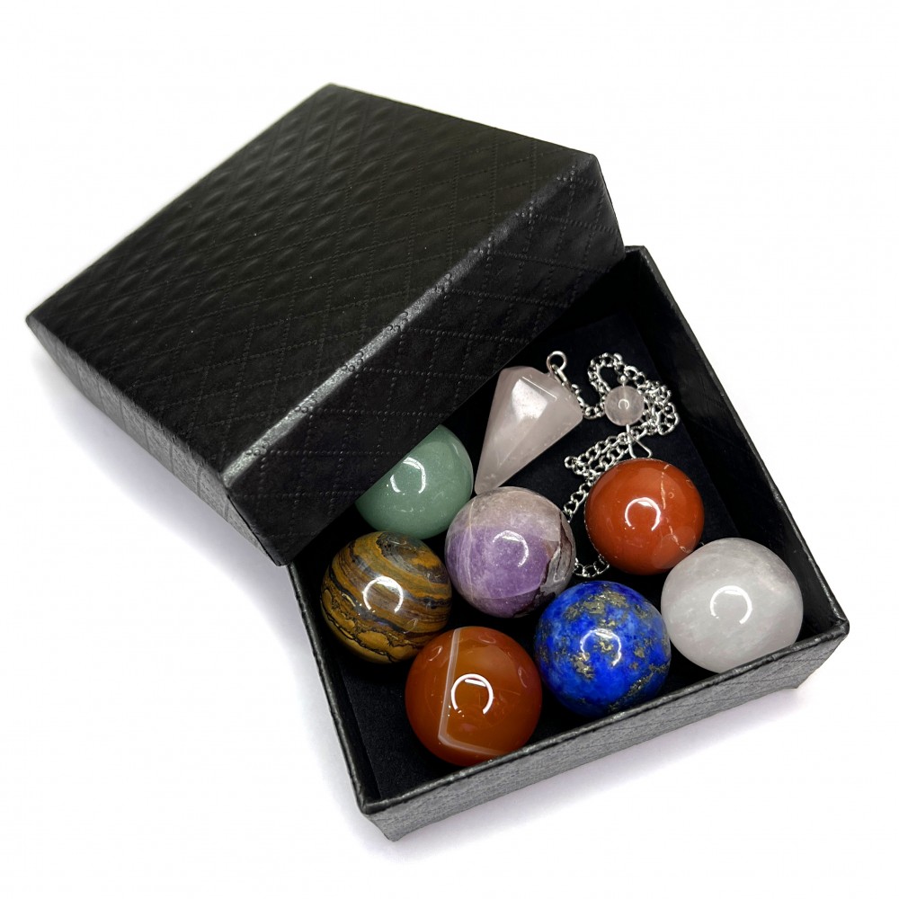 7 Chakra Stones Set + Pendulum (000003)