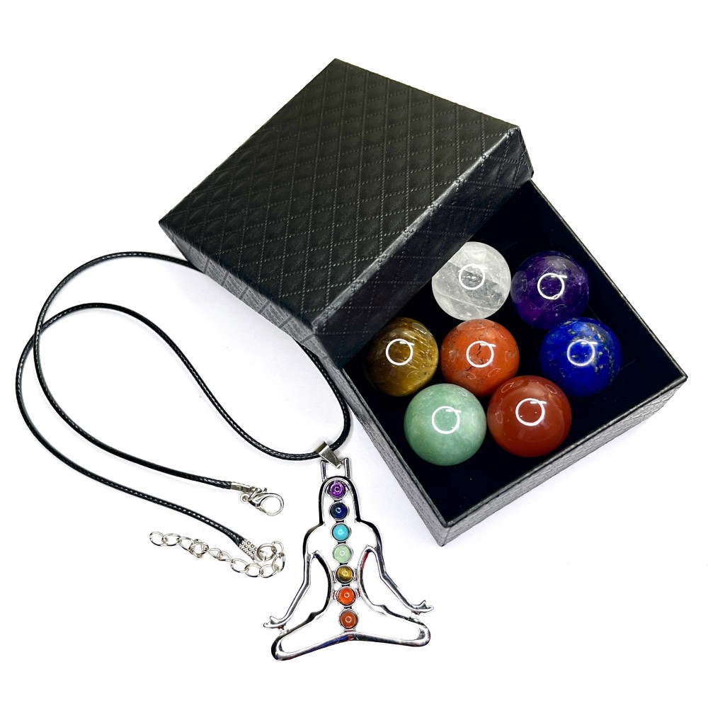 7 Chakra Stones Set + pendant (000005)