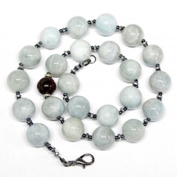 Necklace - Aquamarine/Garnet/Hematite (0450)