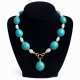 Magnesite and Pearl Necklace with Luxury Hardware