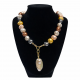 Imitation Pearl Necklace with Baroque Pearl Pendant