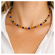 Designer Choker Necklace with Glass and Hematite