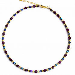 Designer Choker made of Glass and Hematite