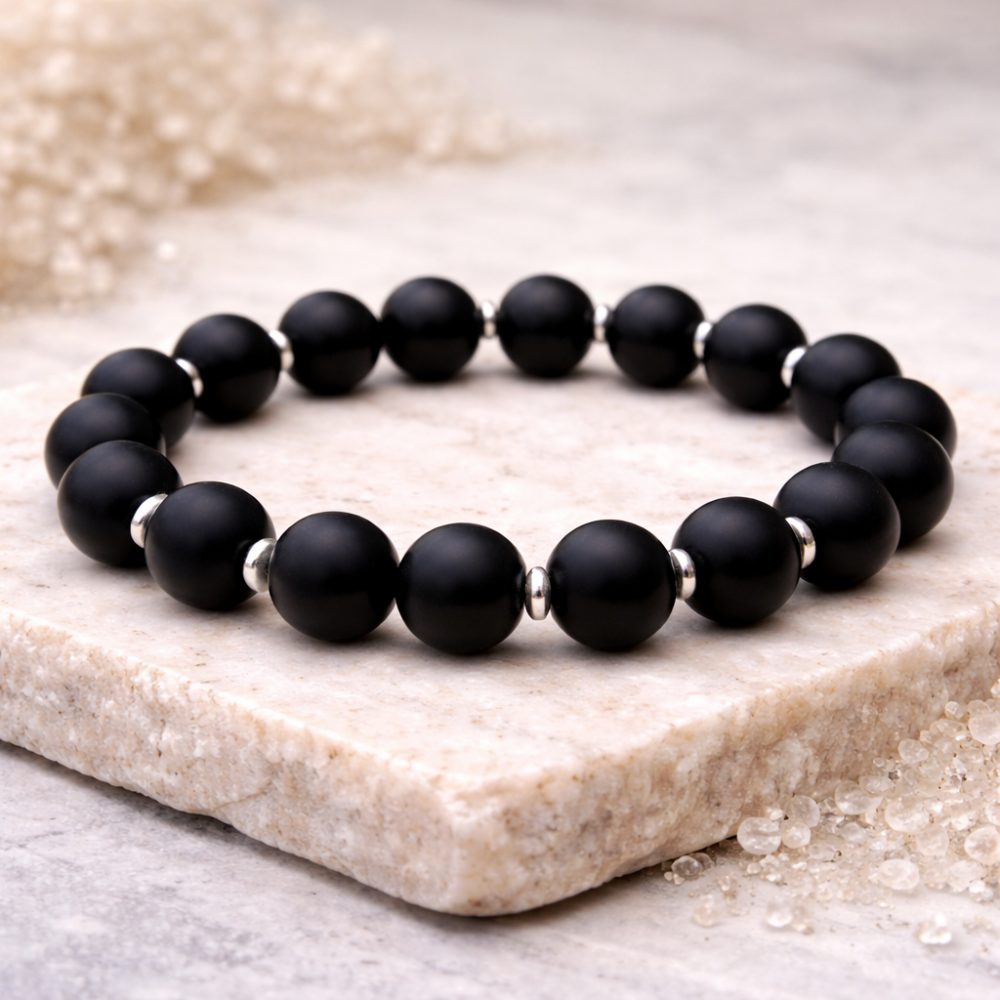 Men’s Agate and Hematite Bracelet