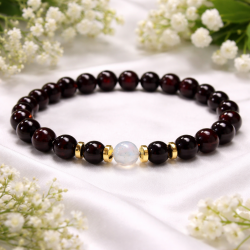Garnet, Labradorite and Hematite Bracelet