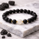 Men’s bracelet made of lava, moonstone and hematite