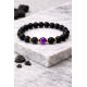 Men’s bracelet made of lava, amethyst and hematite