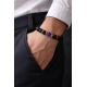 Men’s bracelet made of lava, amethyst and hematite