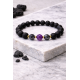 Men’s bracelet made of lava, amethyst and hematite